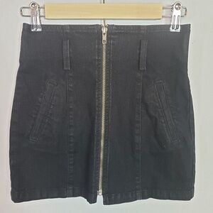 Carmar LF The Anne dark wash front zip mini skirt